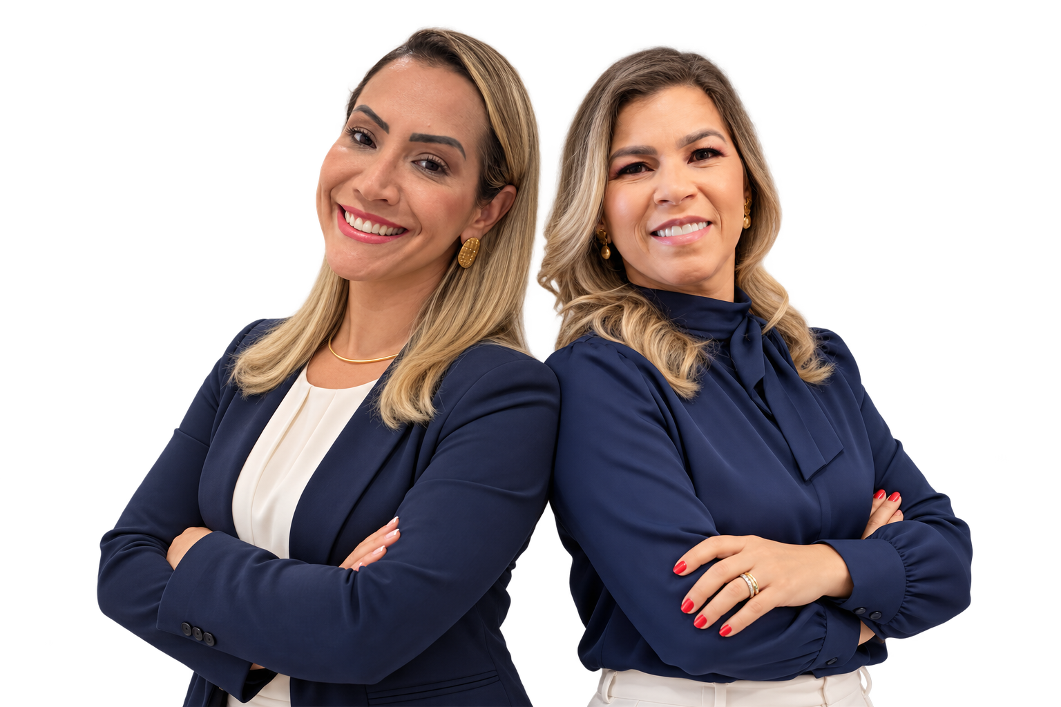 Composição das coordenadoras Micaele Feitosa, à esquerda, e Synara Figueiredo, à direita
